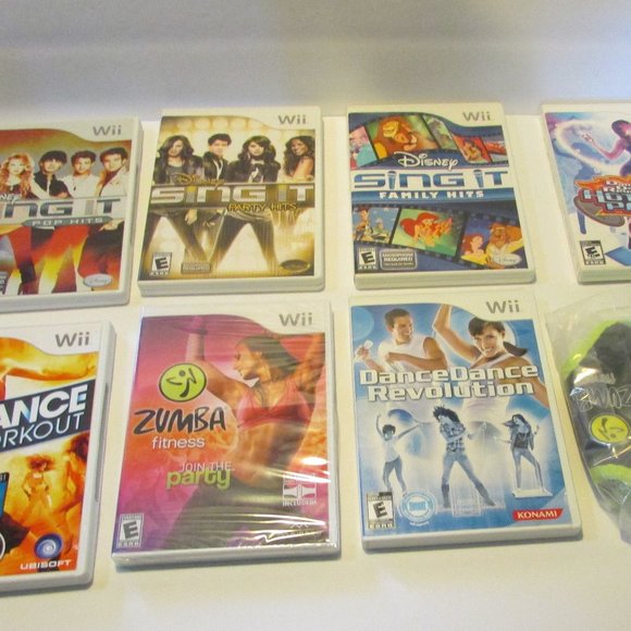 lot of Wii video games DDR, Disney Sing It, Zumba, dance workout